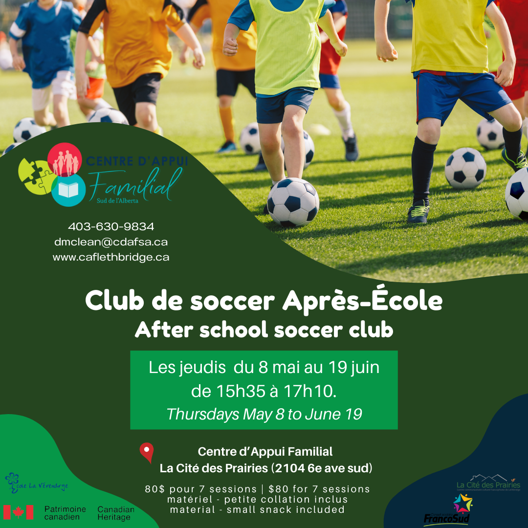 Club de soccer Après-Ecole – Mai/Juin 2025 - Lethbridge
