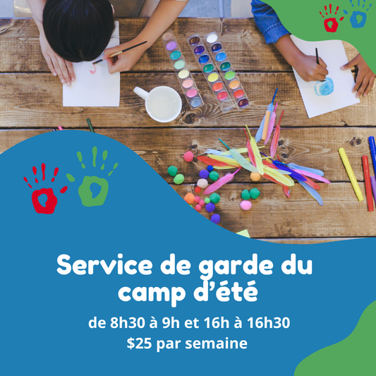 Camp d'été 2026 Service de garde
