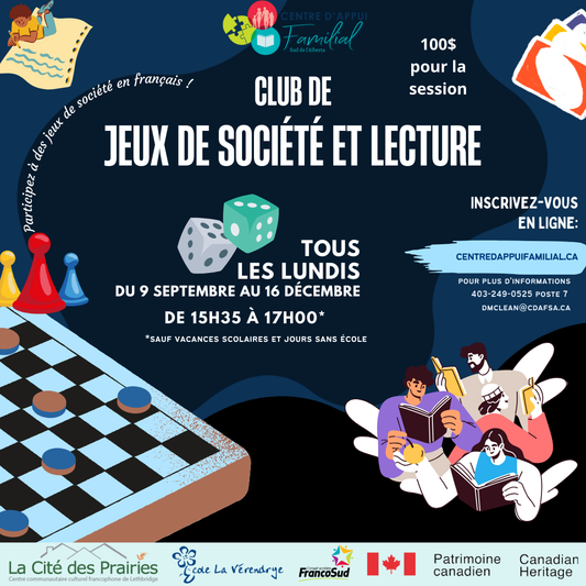 Club de Lecture et Jeux de Société – Lethbridge – Automne 2024