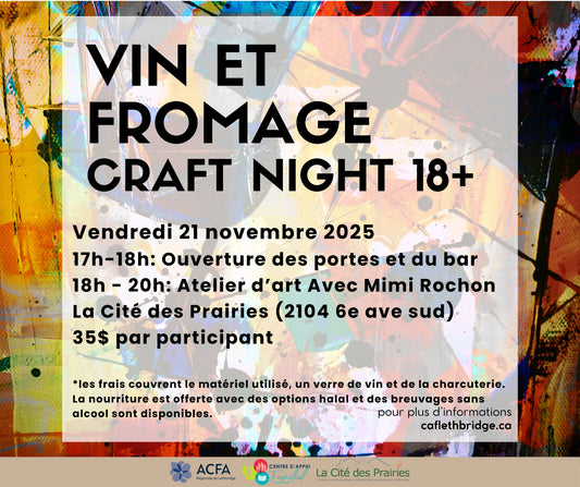 🍷🧀 Vin et Fromage – Craft Night 18+ 🎨